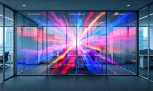 LED 柔性贴膜屏，让玻璃化身创意展示载体